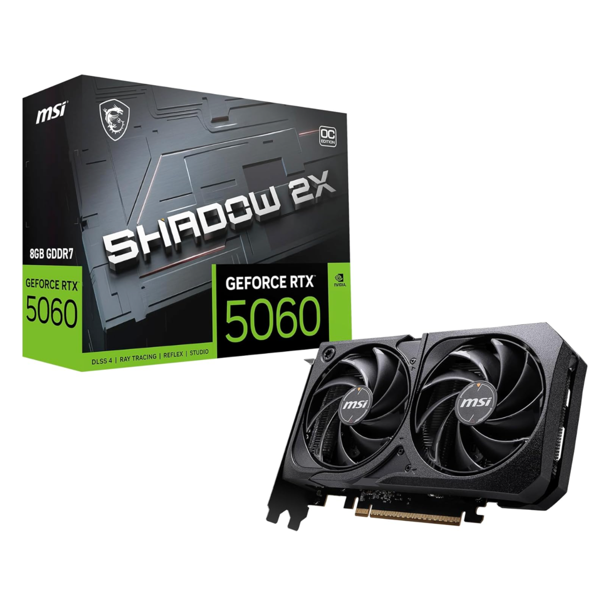 TARJETA DE VIDEO MSI GEFORCE RTX 5060 8G SHADOW 2X OC 8GB GDDR7 2535 MHZ
