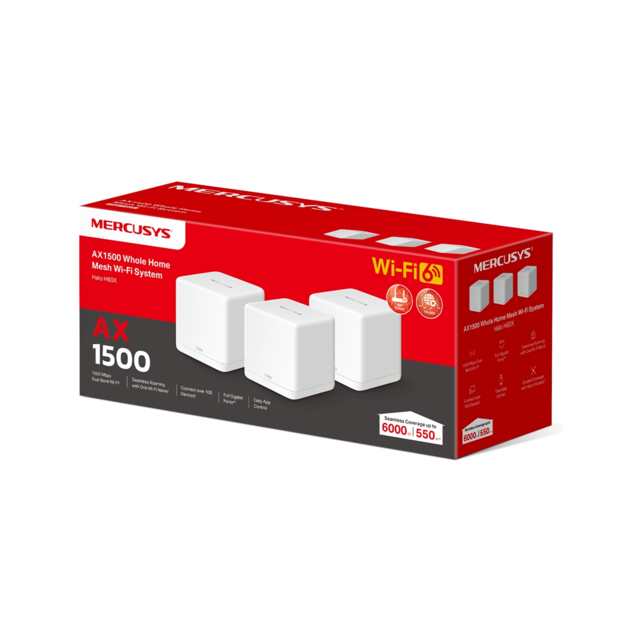 WIFI MERCUSYS DECO HALO AX1500 H60X(3-PACK)