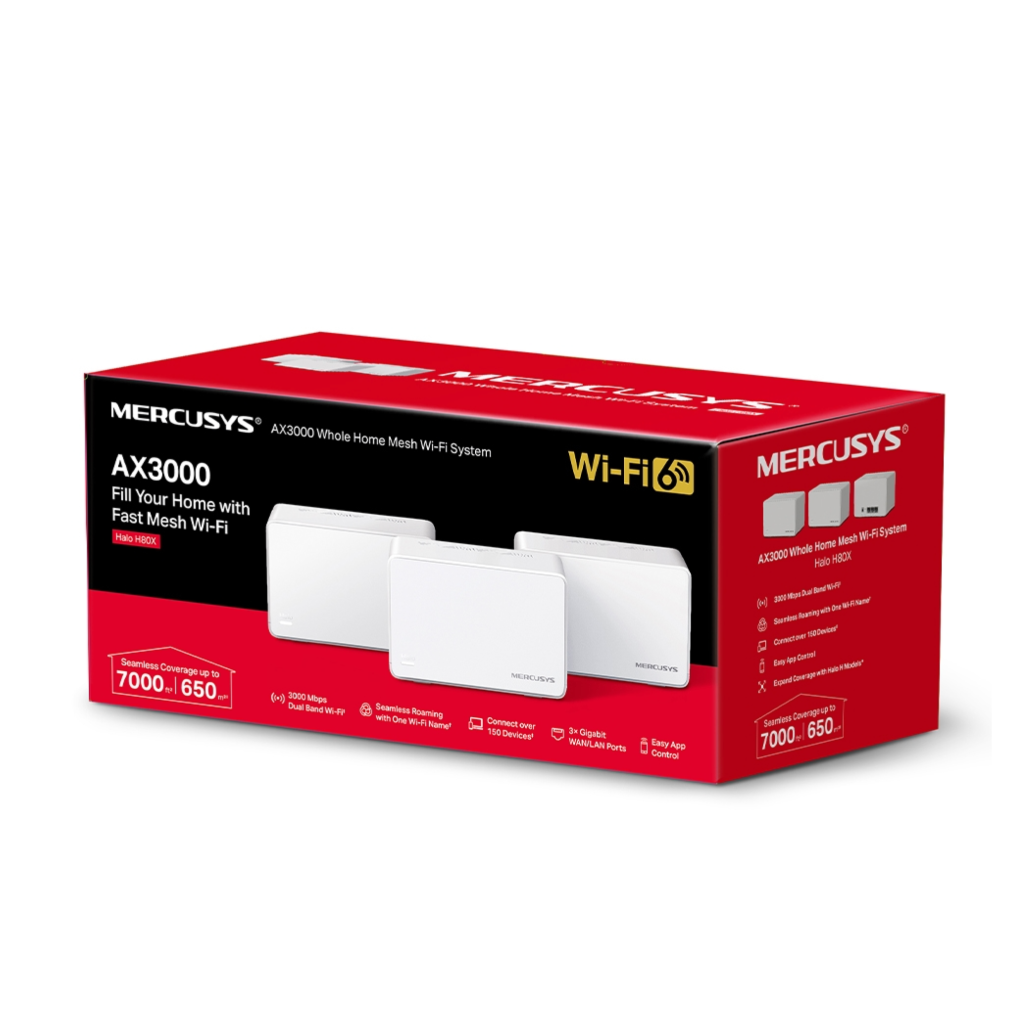 WIFI MERCUSYS AX3000 HALO H80X (3-PACK)
