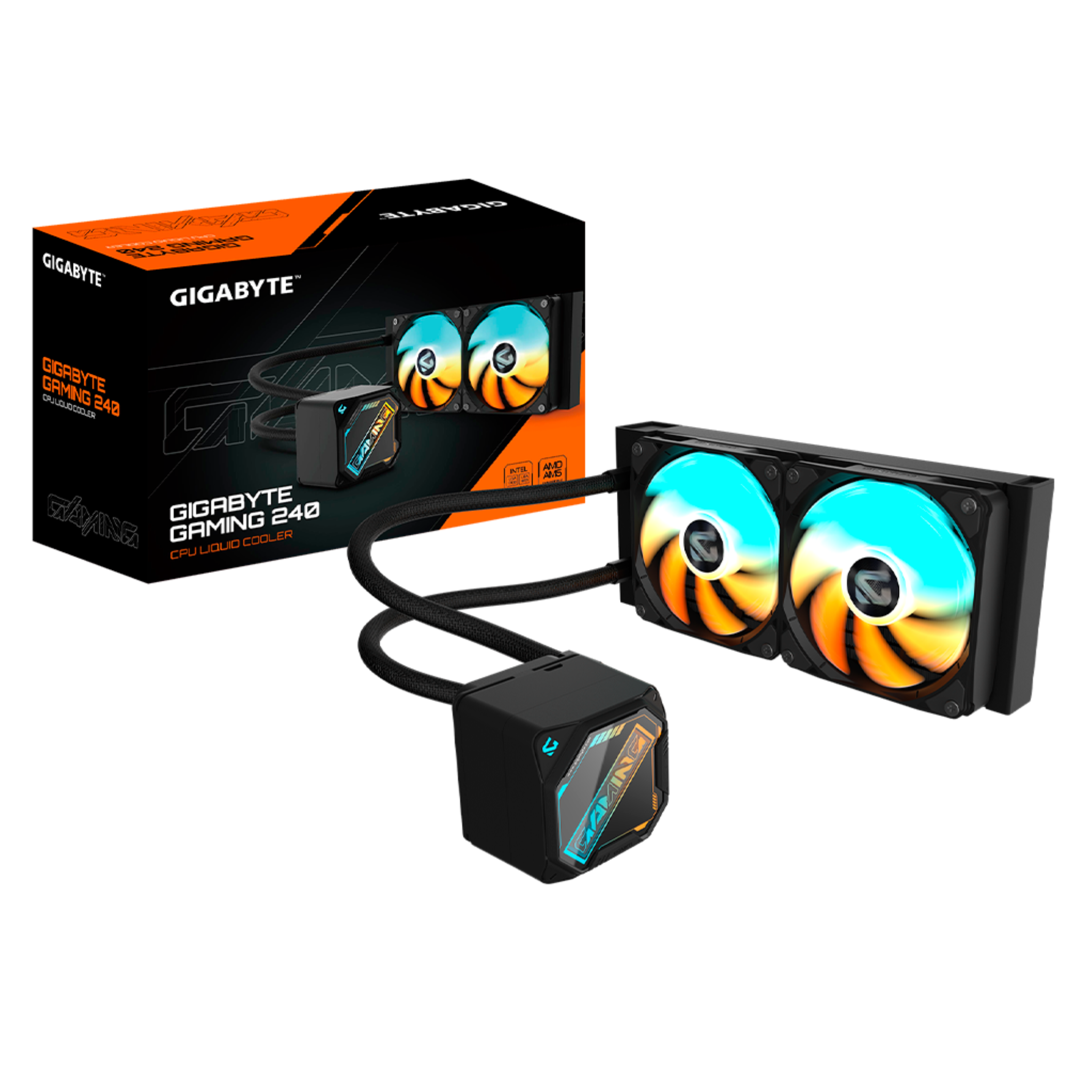 ENFRIAMIENTO LIQUIDO RGB GIGABYTE GAMING 240 2X120MM 240MM GP-GIGABYTE GME 240 NEGRO